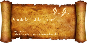 Vankó József névjegykártya