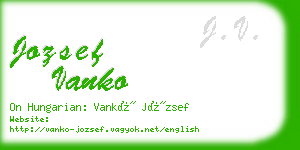jozsef vanko business card